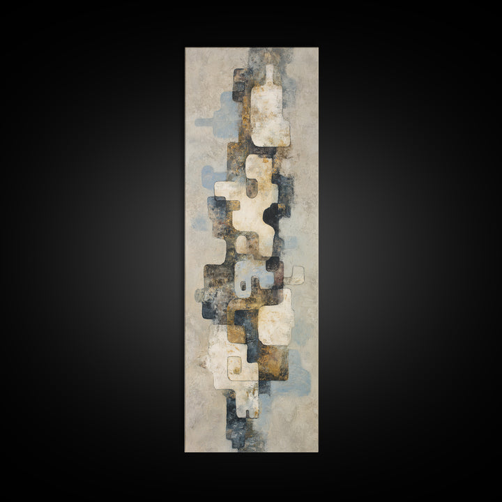 Large Modern Organic Shapes Framed Canvas Print, Above Sofa Art, Modern Art, Living Room Decor, Fine Art, Statement, Art Print, ASA-1x3-62