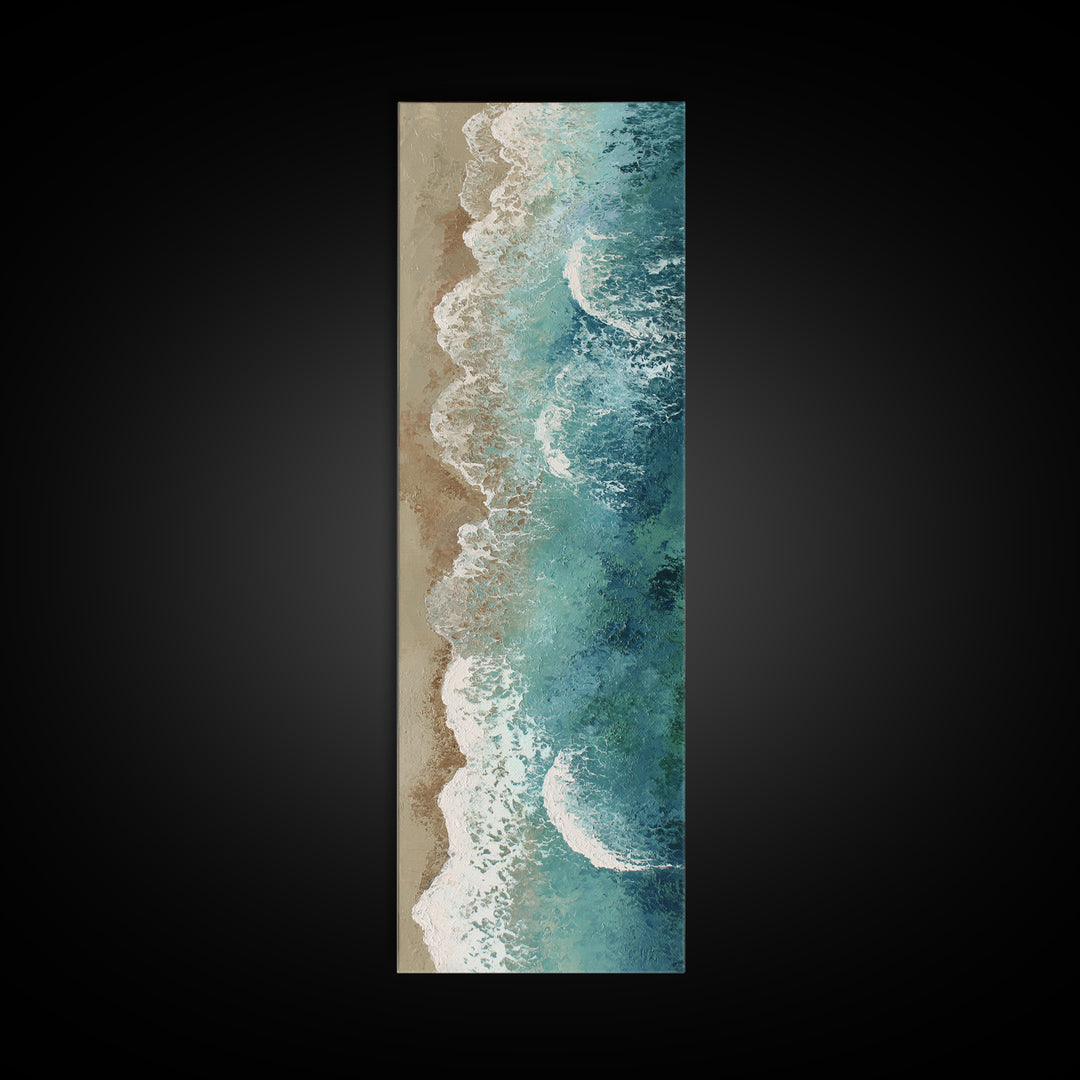 Panoramic Coastal Shoreline from an Aerial View Canvas Print, Above Sofa Art, Farmhouse Decor, Living Room Decor, Statement, ASA-1x3-63
