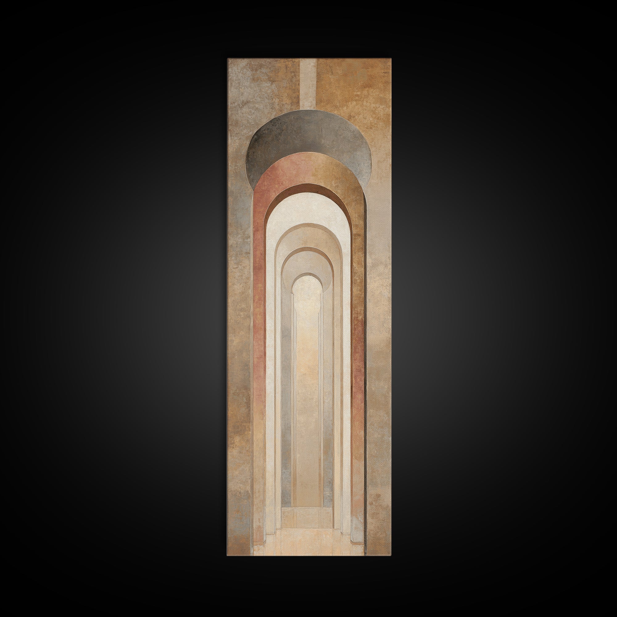 Architectural Arch Study Framed Canvas Print, Above Sofa Art, Botanical Wall Art, Living Room Decor, Oil Painting, Statement, ASA-1x3-69