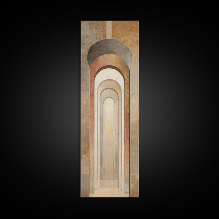 Architectural Arch Study Framed Canvas Print, Above Sofa Art, Botanical Wall Art, Living Room Decor, Oil Painting, Statement, ASA-1x3-69