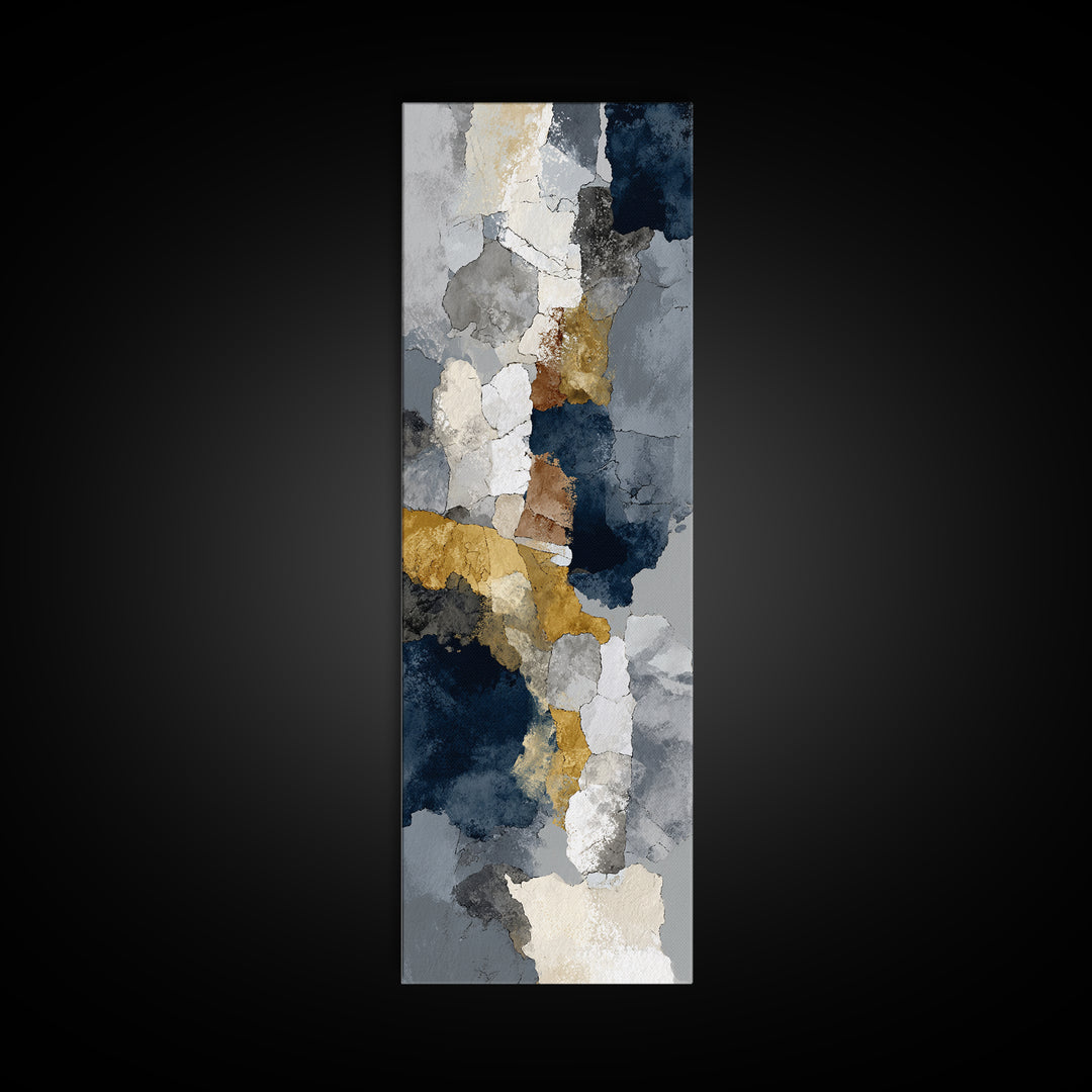 Luxury Monochrome Stone Composition Canvas Print, Above Sofa Art, Modern Decor, Living Room Decor, Fine Art, Statement, ASA-1x3-7