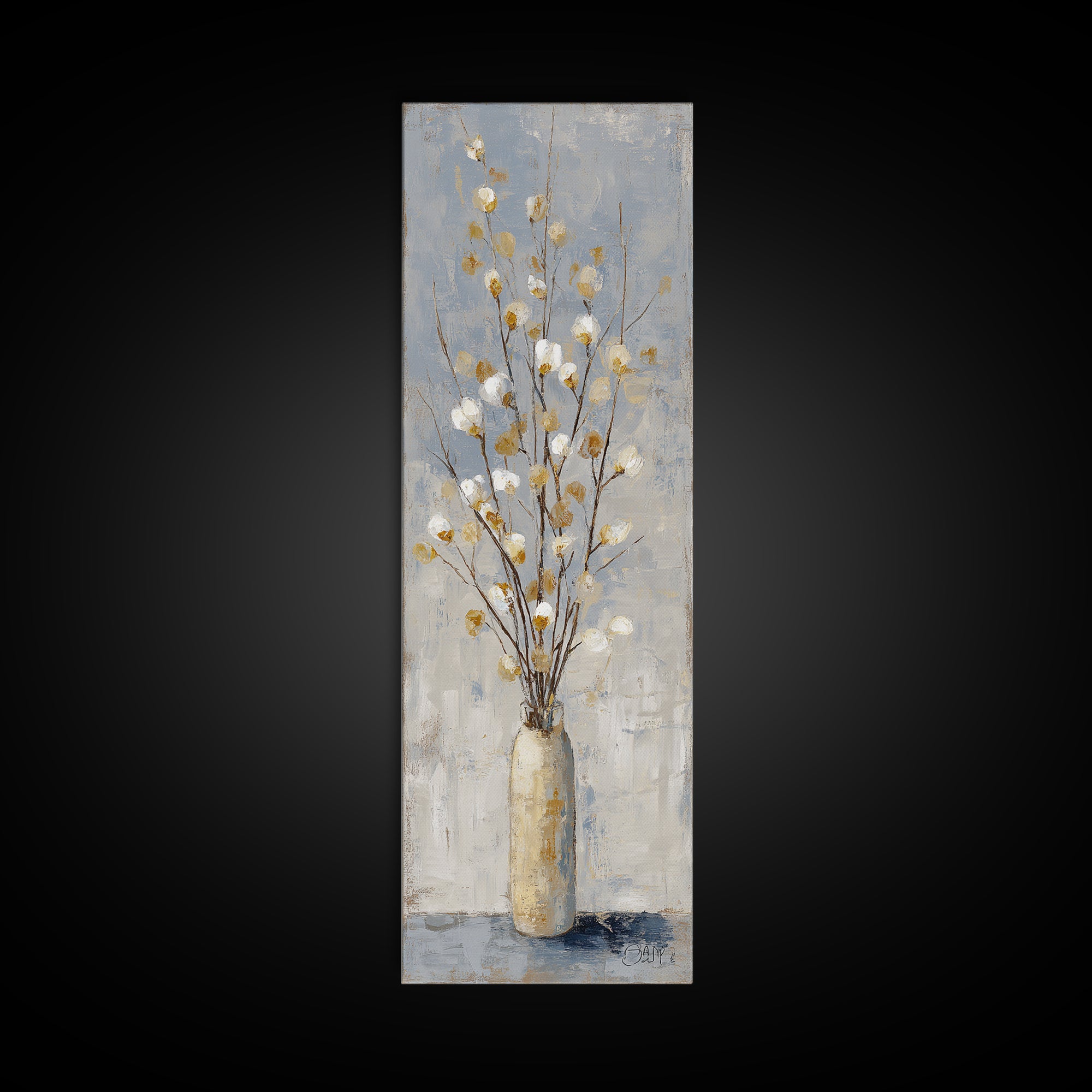 Large Neutral Still Life Framed Canvas Print, Above Sofa Art, Japandi Wall Art, Living Room Decor, Watercolor Art, Statement, ASA-1x3-74