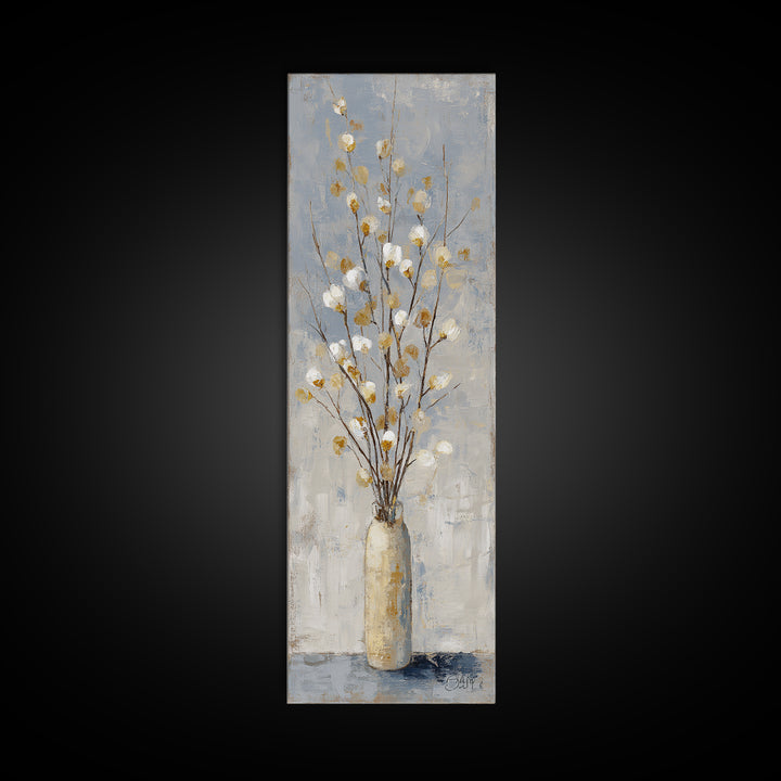Large Neutral Still Life Framed Canvas Print, Above Sofa Art, Japandi Wall Art, Living Room Decor, Watercolor Art, Statement, ASA-1x3-74