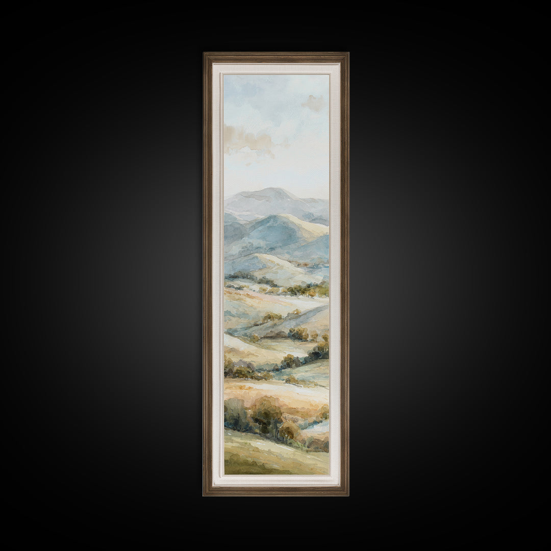 Sunlit Rolling Hills Canvas Print, Above Sofa Art, Wall Decor, Living Room Decor, Fine Art, Statement, Contemporary Art, ASA-1x3-77