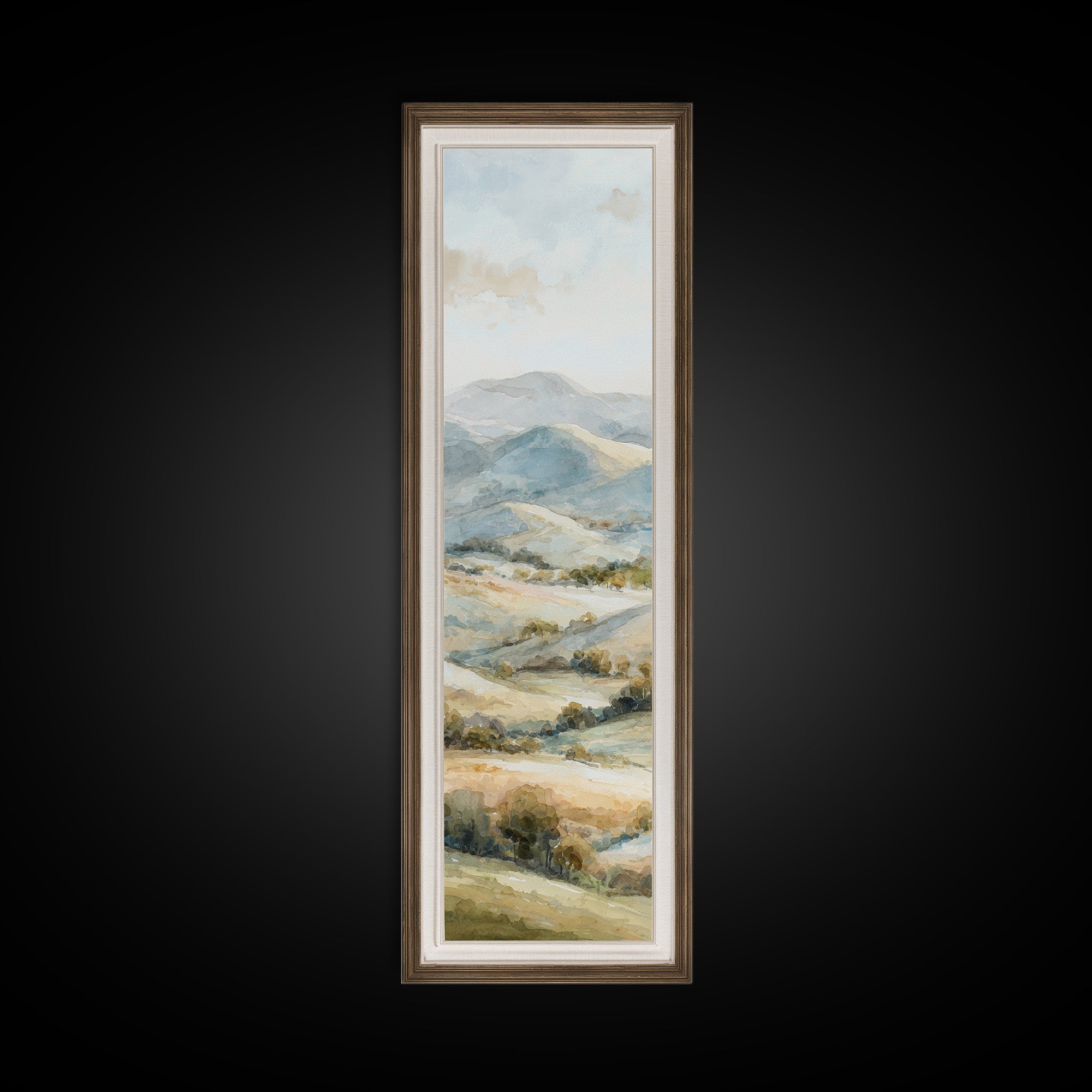Sunlit Rolling Hills Canvas Print, Above Sofa Art, Wall Decor, Living Room Decor, Fine Art, Statement, Contemporary Art, ASA-1x3-77