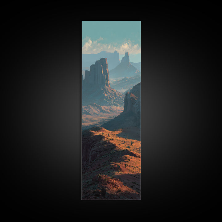 Desert Mesa Panorama Framed Canvas Print, Above Sofa Art, Modern Art, Living Room Decor, Fine Art, Statement, Art Print, ASA-1x3-8