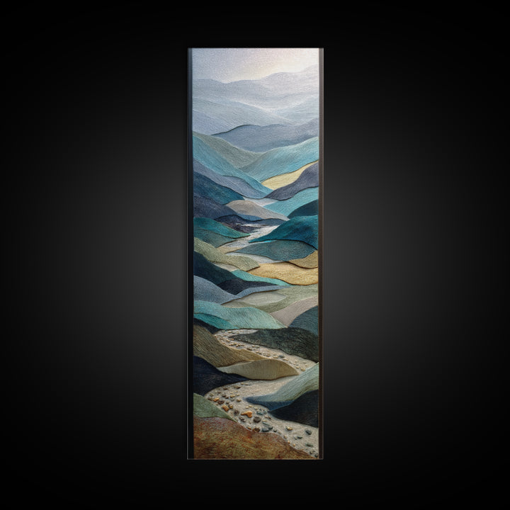 Abstract River Bends Framed Canvas Print, Above Sofa Art, Textured Wall Art, Living Room Decor, Abstract Art, Statement, ASA-1x3-83