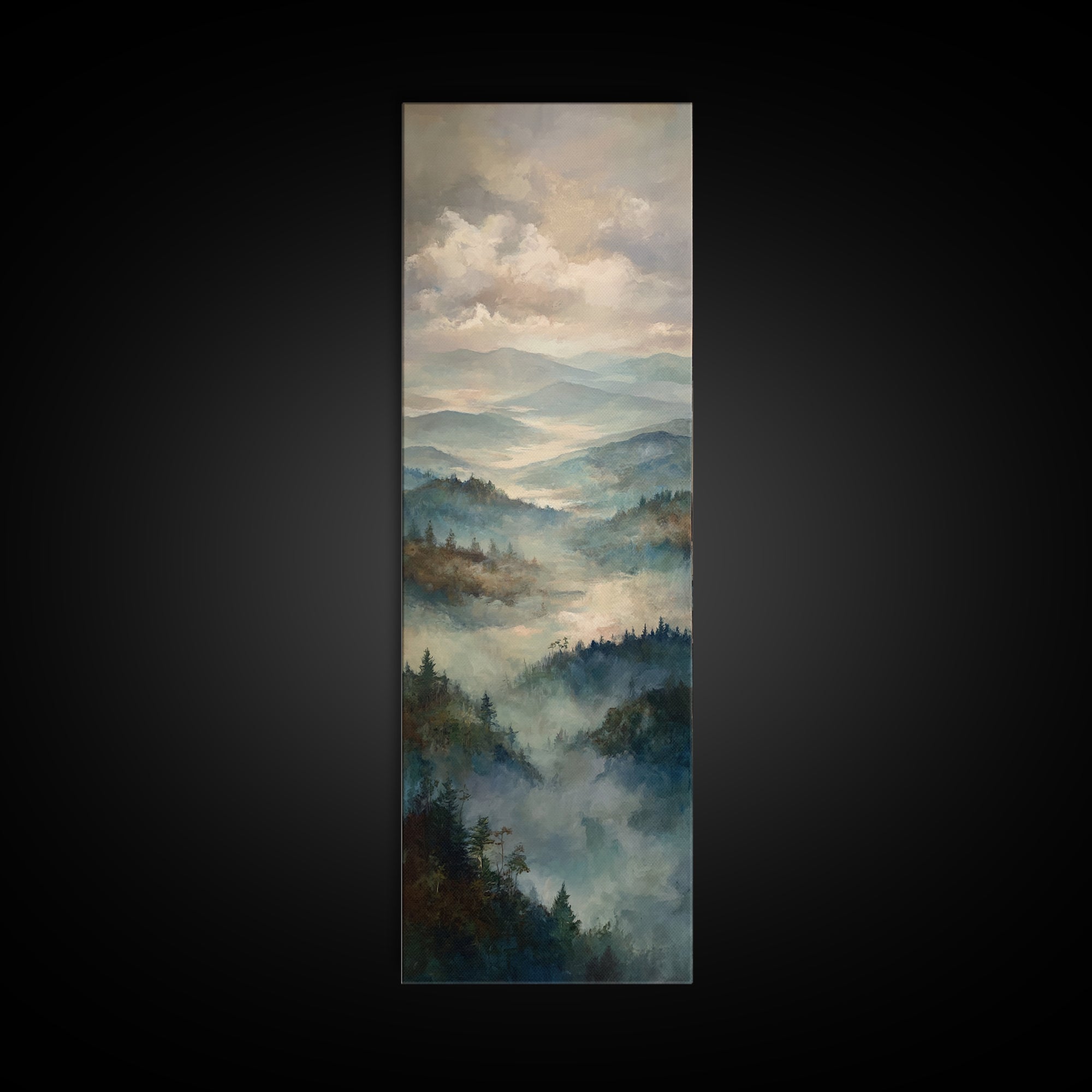 Gallery Style Landscape with Expansive Negative Space Canvas Print, Above Sofa Art, Wall Art, Living Room Decor, Statement, ASA-1x3-84