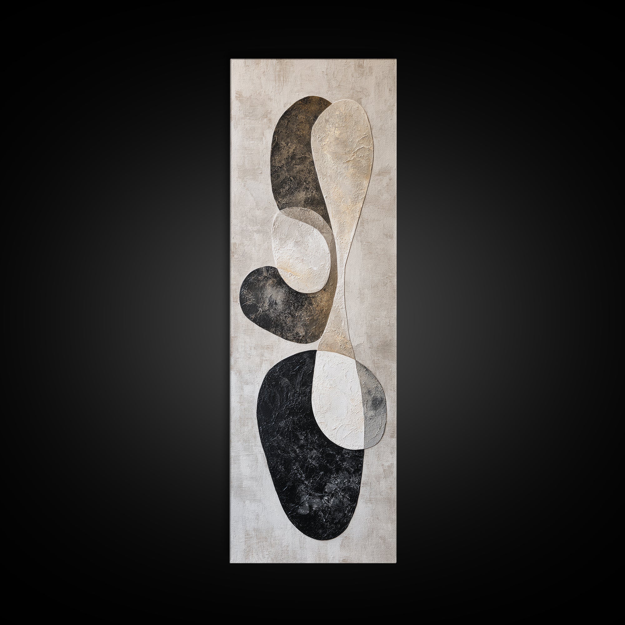 Large Modern Organic Shapes Canvas Print, Above Sofa Art, Neutral Decor, Living Room Decor, Abstract Art, Statement, Wall Art, ASA-1x3-86