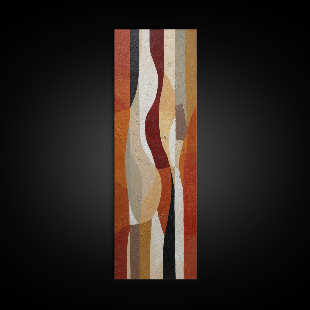 Bold Mid Century Geometric Forms Canvas Print, Above Sofa Art, Textured Wall Art, Living Room Decor, Abstract Art, Statement, ASA-1x3-88
