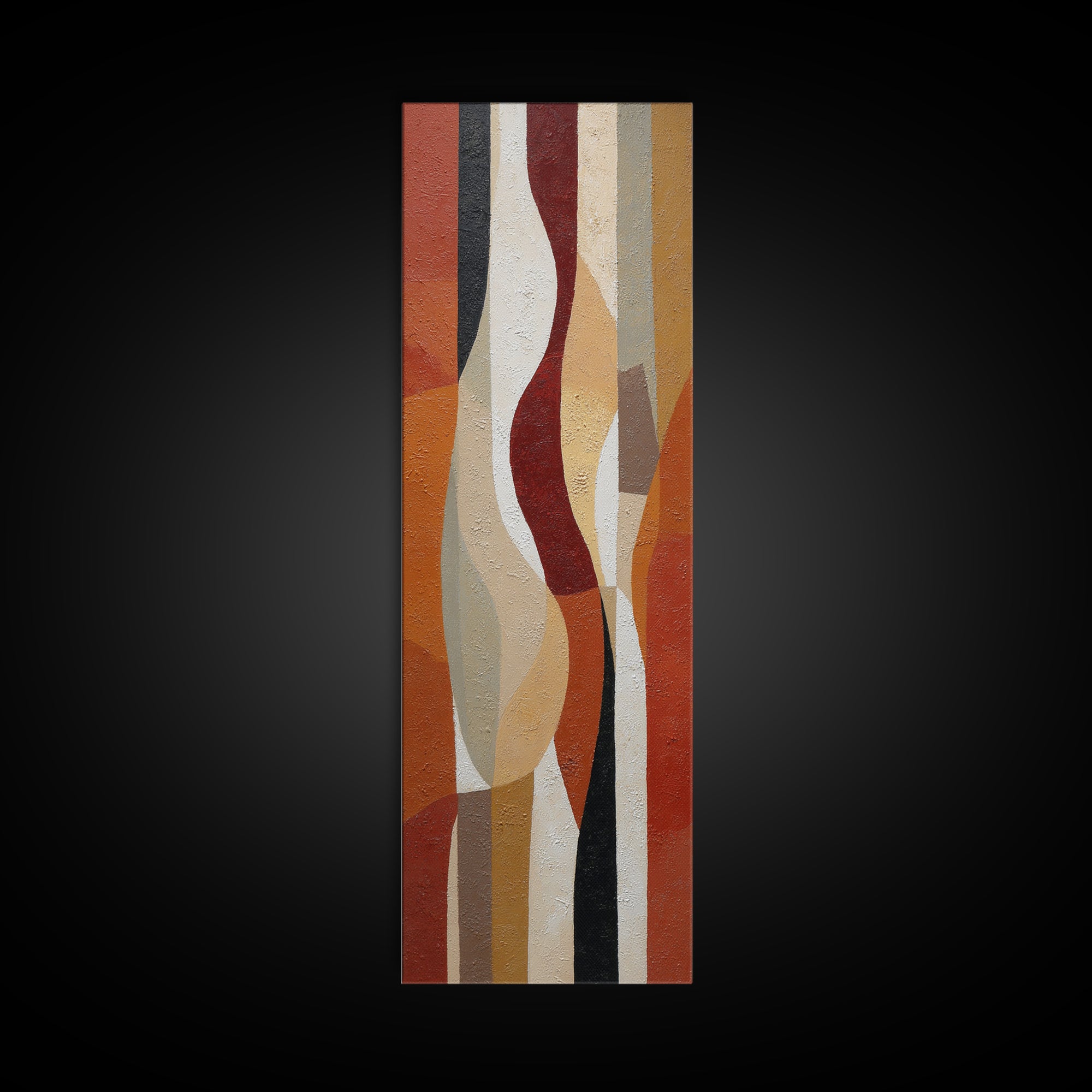Bold Mid Century Geometric Forms Canvas Print, Above Sofa Art, Textured Wall Art, Living Room Decor, Abstract Art, Statement, ASA-1x3-88