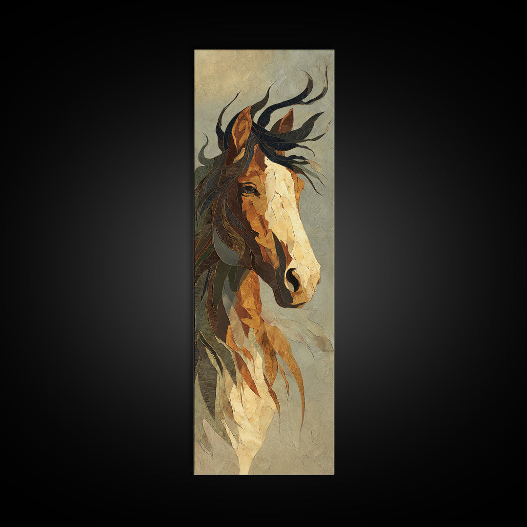 Statement Horse Silhouette Canvas Print, Above Sofa Art, 3 Piece Wall Art, Living Room Decor, Oil Painting, Statement, ASA-1x3-97
