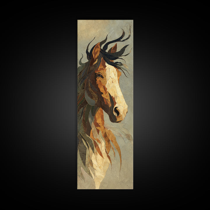 Statement Horse Silhouette Canvas Print, Above Sofa Art, 3 Piece Wall Art, Living Room Decor, Oil Painting, Statement, ASA-1x3-97