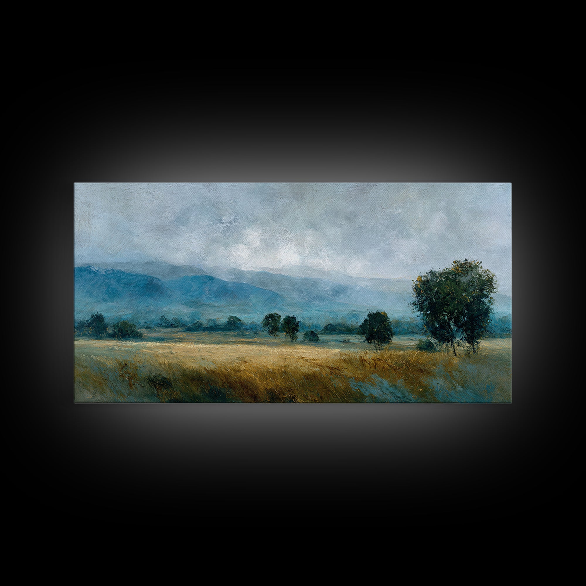 Gallery Style Landscape with Expansive Negative Space Canvas Print, Above Sofa Art, Fine Art Print, Living Room Decor, ASA-2x1-20