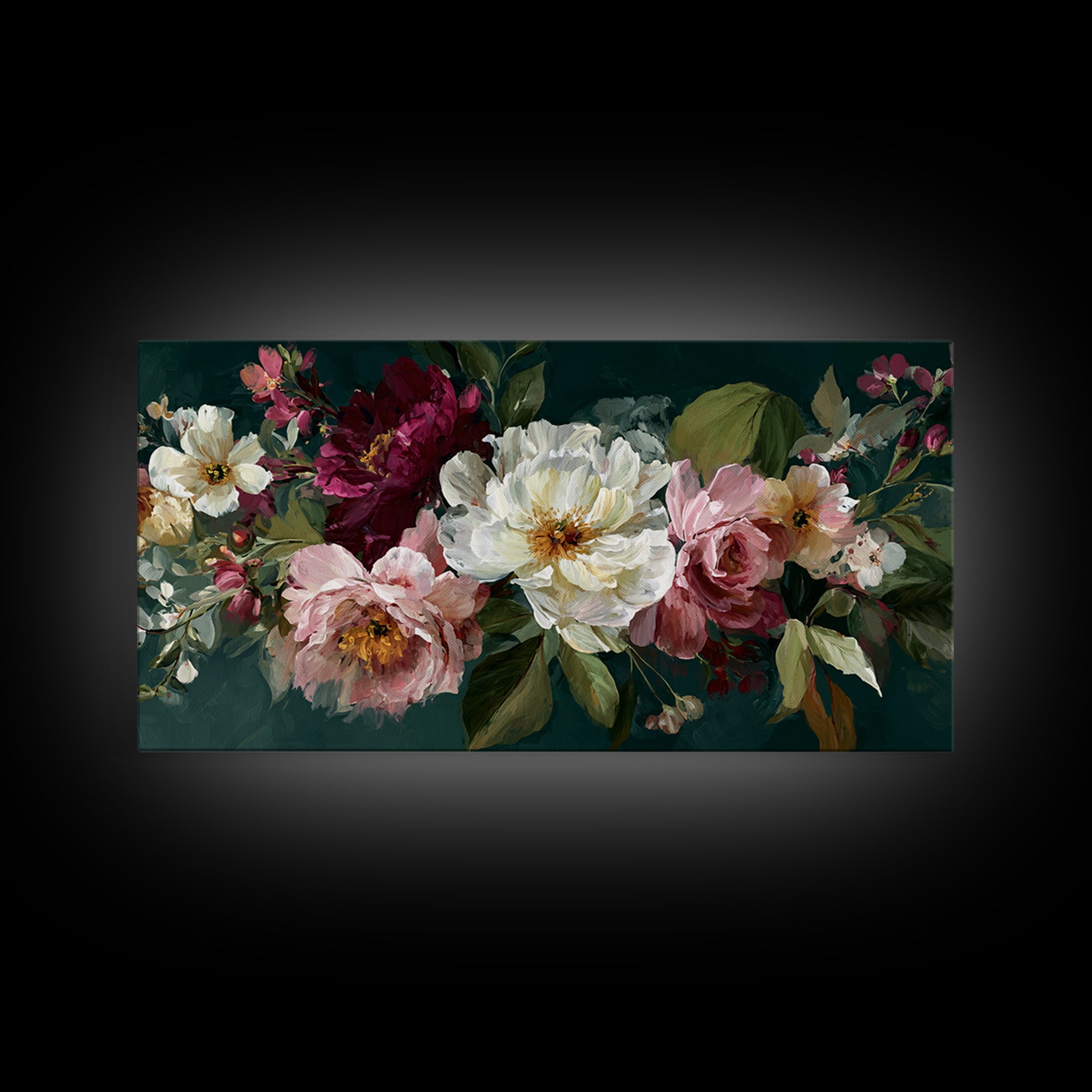 Large Expressive Floral Bouquet Canvas Print, Above Sofa Art, Neutral Decor, Living Room Decor, Fine Art, Statement, Wall Art, ASA-2x1-26