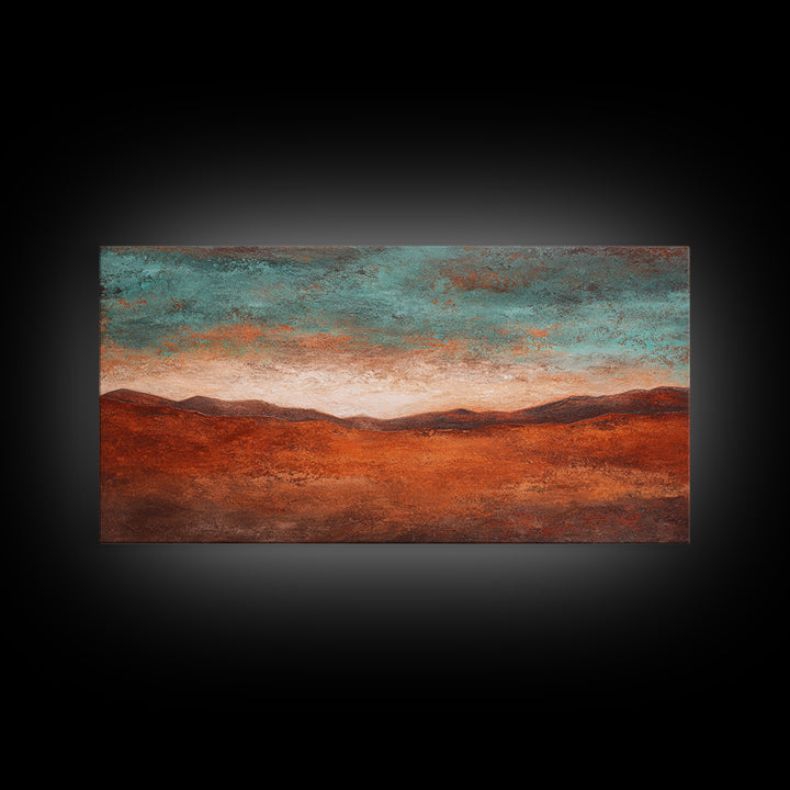 Abstract Canyon Landscape Framed Canvas Print, Above Sofa Art, Living Room Decor, Oil Painting, Statement 103, Set of Prints, ASA-2x1-3