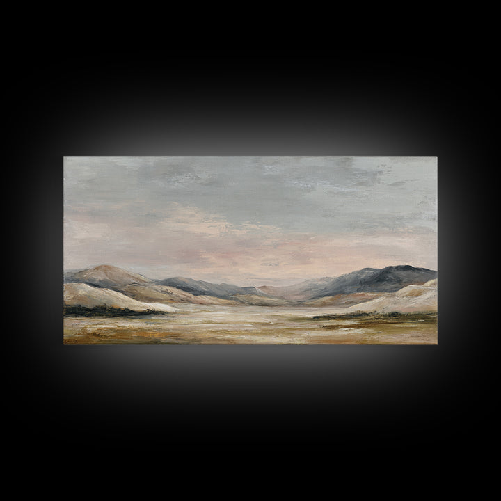 Sunlit Rolling Hills Framed Canvas Print, Above Sofa Art, Boho Decor, Living Room Decor, Fine Art, Statement, Large Wall Art, ASA-2x1-37