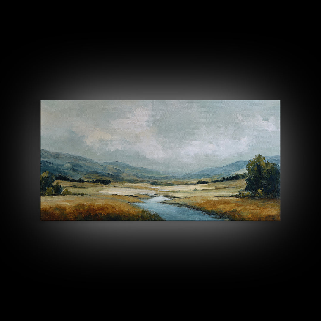 Gallery Style Landscape with Expansive Negative Space Canvas Print, Above Sofa Art, Room Decor, Living Room Decor, Statement, ASA-2x1-44