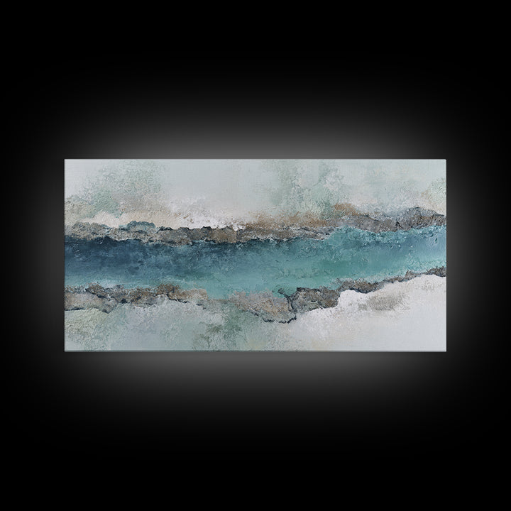 Panoramic Coastal Shoreline from an Aerial View Canvas Print, Above Sofa Art, Living Room Decor, Fine Art, Statement, ASA-2x1-47