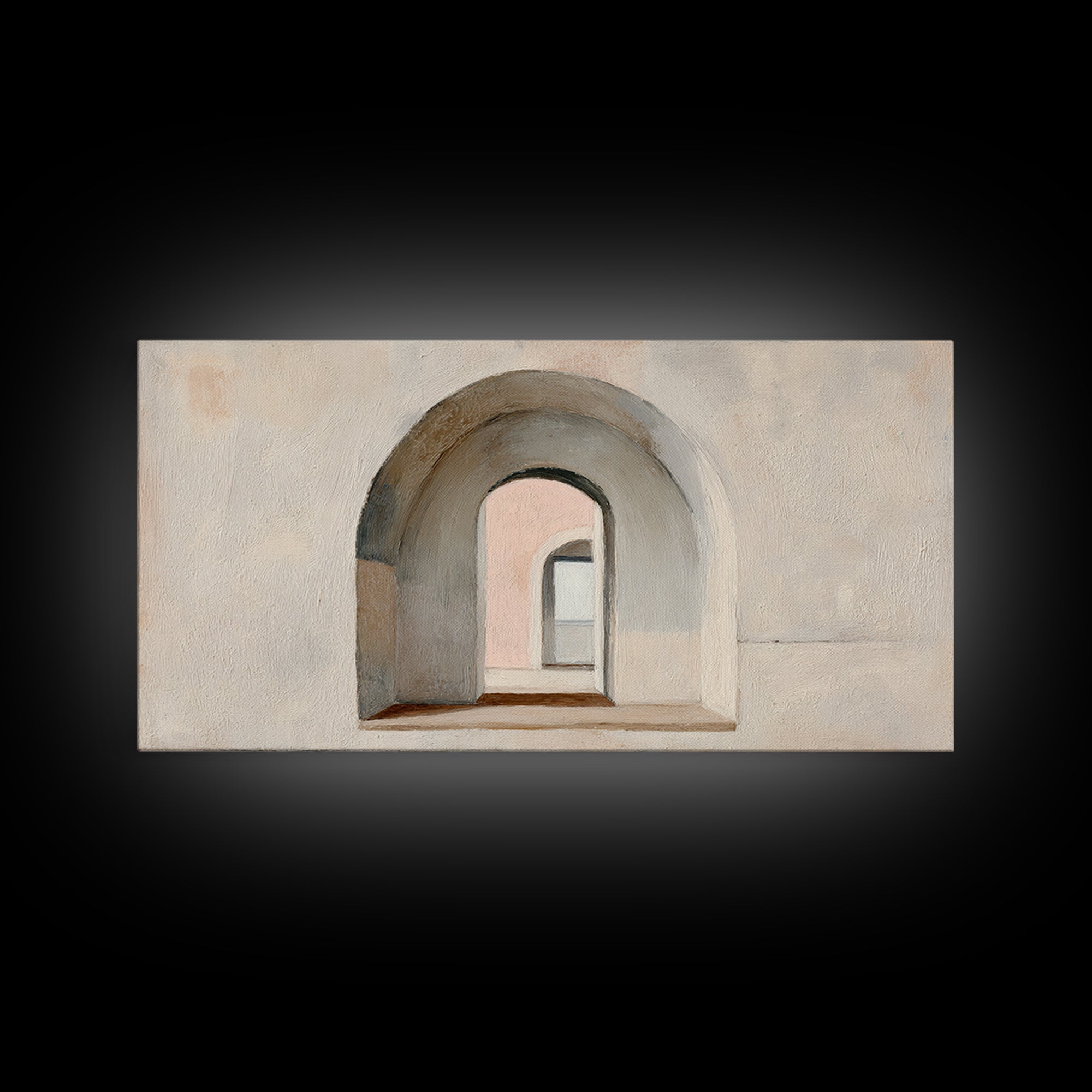 Architectural Arch Study Canvas Print, Above Sofa Art, Living Room Decor, Oil Painting, Statement, Oversized Wall Art, ASA-2x1-53