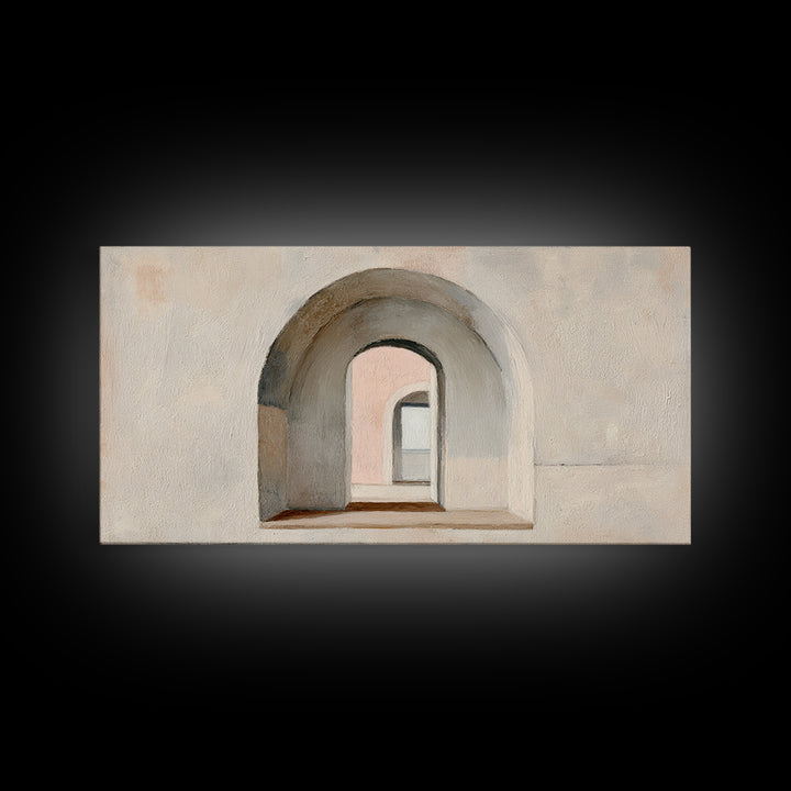 Architectural Arch Study Canvas Print, Above Sofa Art, Living Room Decor, Oil Painting, Statement, Oversized Wall Art, ASA-2x1-53