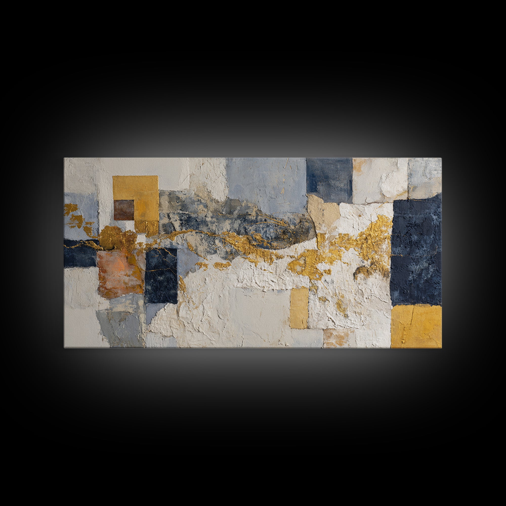 Textured Plaster Abstract Framed Canvas Print, Above Sofa Art, Contemporary Art, Living Room Decor, Abstract Art, Statement, ASA-2x1-7