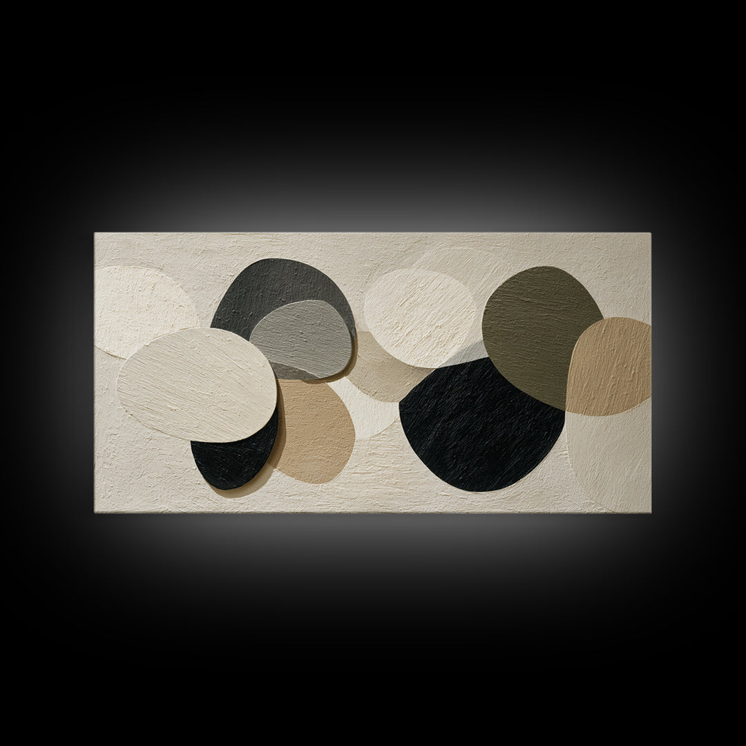 Large Modern Organic Shapes Canvas Print, Above Sofa Art, Minimalist Decor, Living Room Decor, Statement, Frame Tv Art, ASA-2x1-70