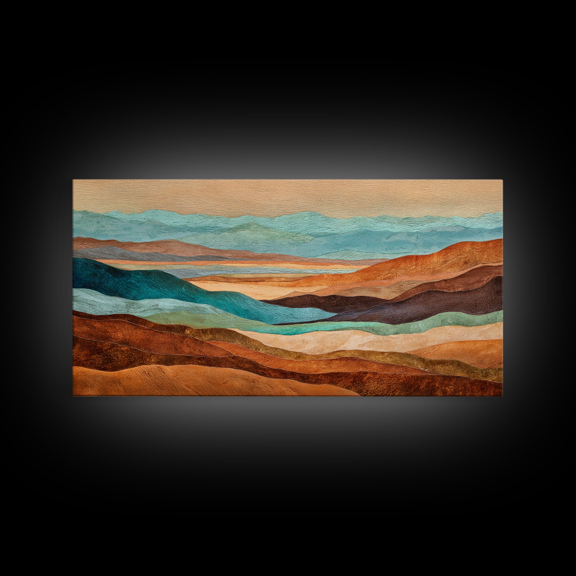 Abstract Canyon Landscape Framed Canvas Print, Above Sofa Art, Neutral Decor, Living Room Decor, Fine Art, Statement, ASA-2x1-75