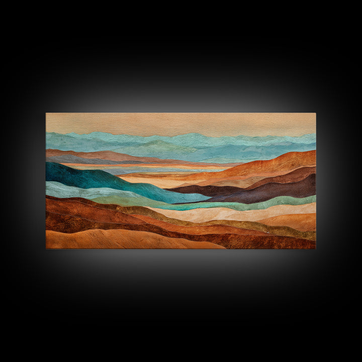 Abstract Canyon Landscape Framed Canvas Print, Above Sofa Art, Neutral Decor, Living Room Decor, Fine Art, Statement, ASA-2x1-75