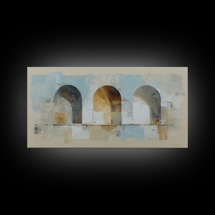 Architectural Arch Study Canvas Print, Above Sofa Art, Living Room Decor, Oil Painting, Statement, Oversized Wall Art, ASA-2x1-77