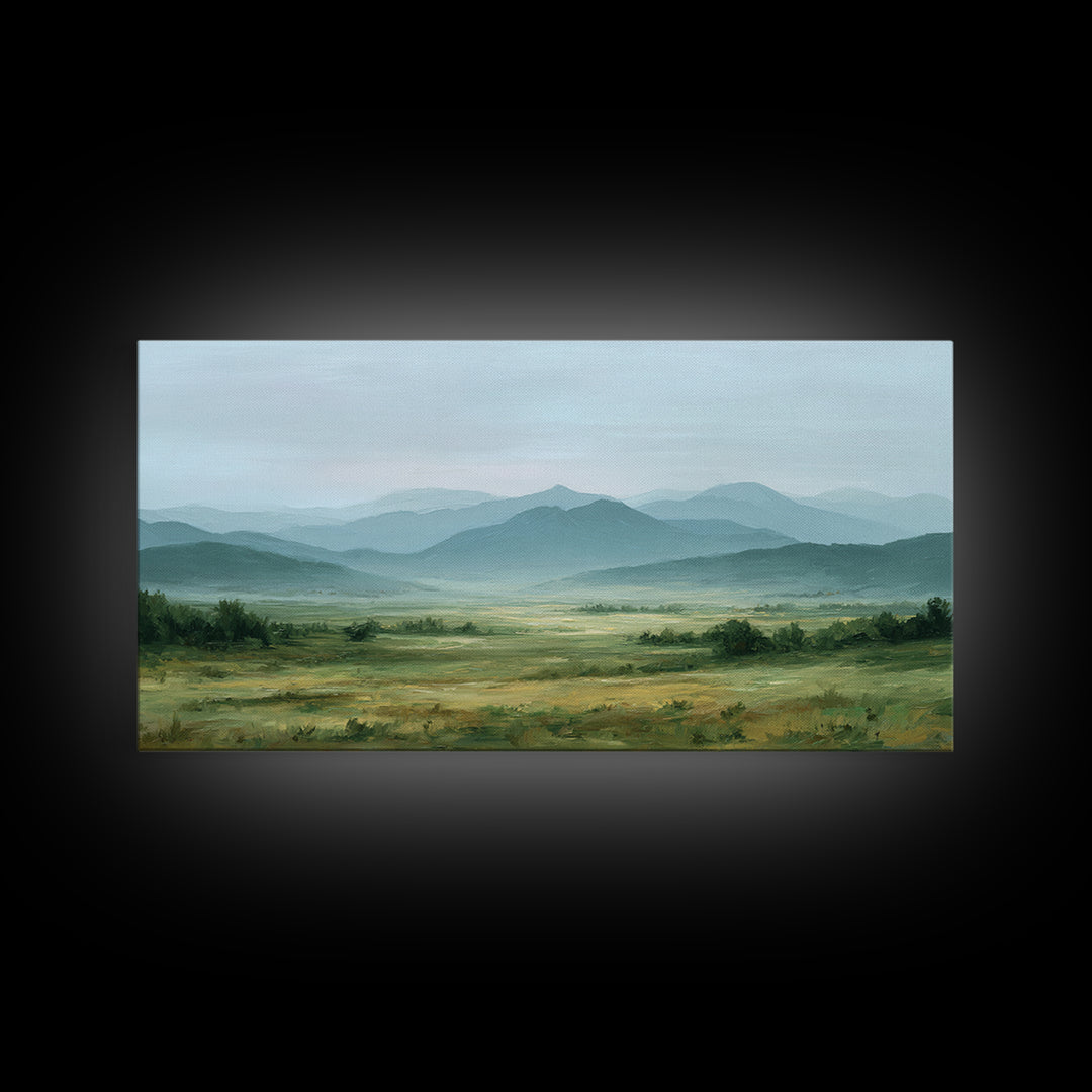Wide Olive and Beige Meadow Panorama Canvas Print, Above Sofa Art, Art Print, Living Room Decor, Fine Art, Statement, ASA-2x1-78