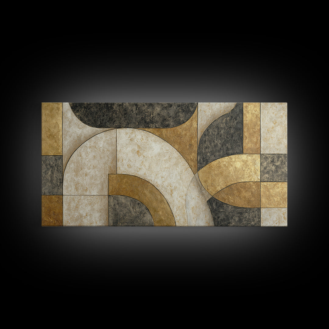 Luxury Monochrome Stone Composition Framed Canvas Print, Above Sofa Art, Living Room Wall Art, Living Room Decor, Statement, ASA-2x1-87