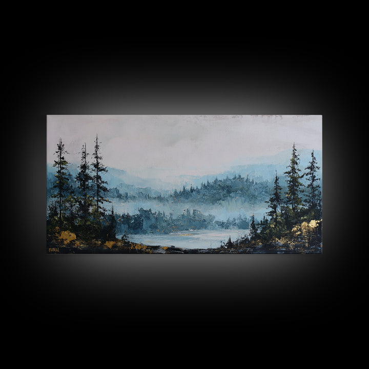 Gallery Style Landscape with Expansive Negative Space Canvas Print, Above Sofa Art, Horizontal Wall Art, Living Room Decor, ASA-2x1-92