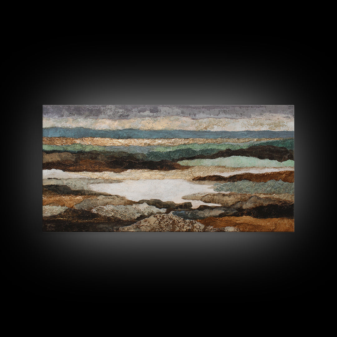 Oversized Abstract Landscape Canvas Print, Above Sofa Art, Framed Wall Art, Living Room Decor, Statement, Living Room Wall Art, ASA-2x1-93