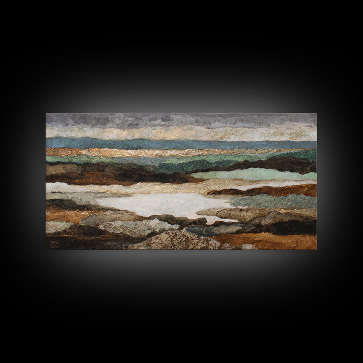 Oversized Abstract Landscape Canvas Print, Above Sofa Art, Framed Wall Art, Living Room Decor, Statement, Living Room Wall Art, ASA-2x1-93
