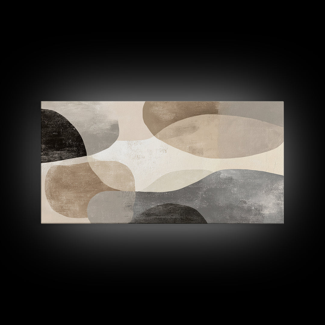 Large Modern Organic Shapes Canvas Print, Above Sofa Art, Minimalist Decor, Living Room Decor, Statement, Frame Tv Art, ASA-2x1-94
