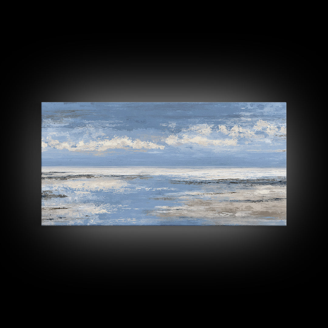 Panoramic Coastal Shoreline from an Aerial View Canvas Print, Above Sofa Art, Coastal Decor, Living Room Decor, Statement, ASA-2x1-95