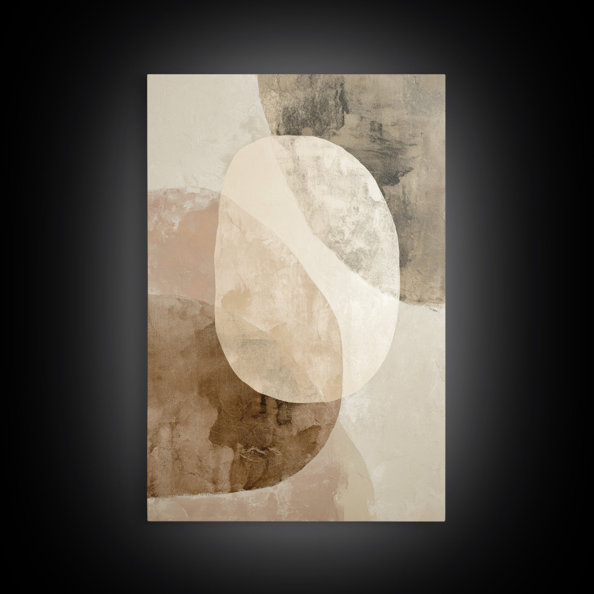 Large Modern Organic Shapes Canvas Print, Above Sofa Art, Neutral Decor, Living Room Decor, Abstract Art, Statement, Wall Art, ASA-2x3-10