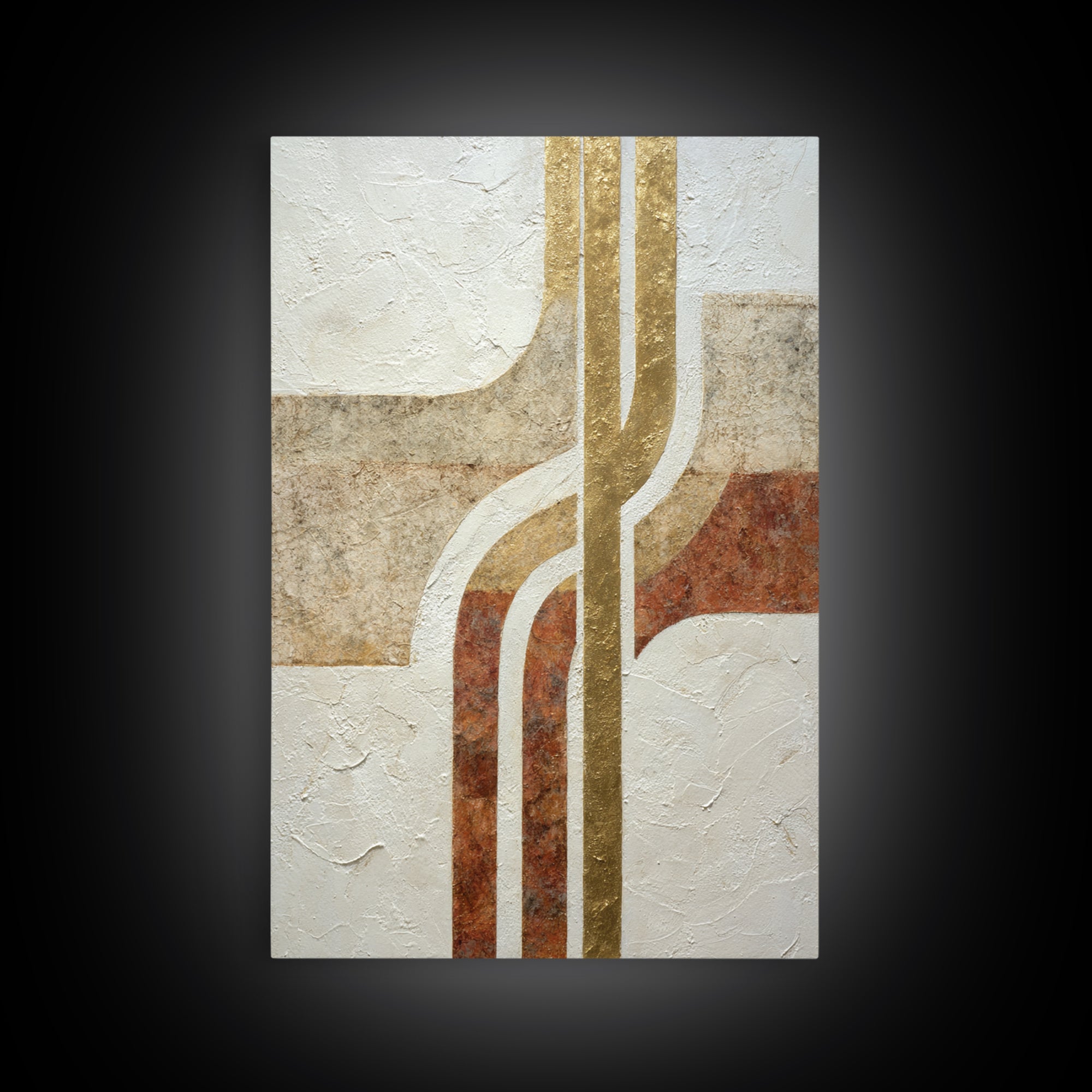 Textured Plaster Abstract Framed Canvas Print, Above Sofa Art, Set of 3 Prints, Living Room Decor, Abstract Art, Statement, ASA-2x3-19