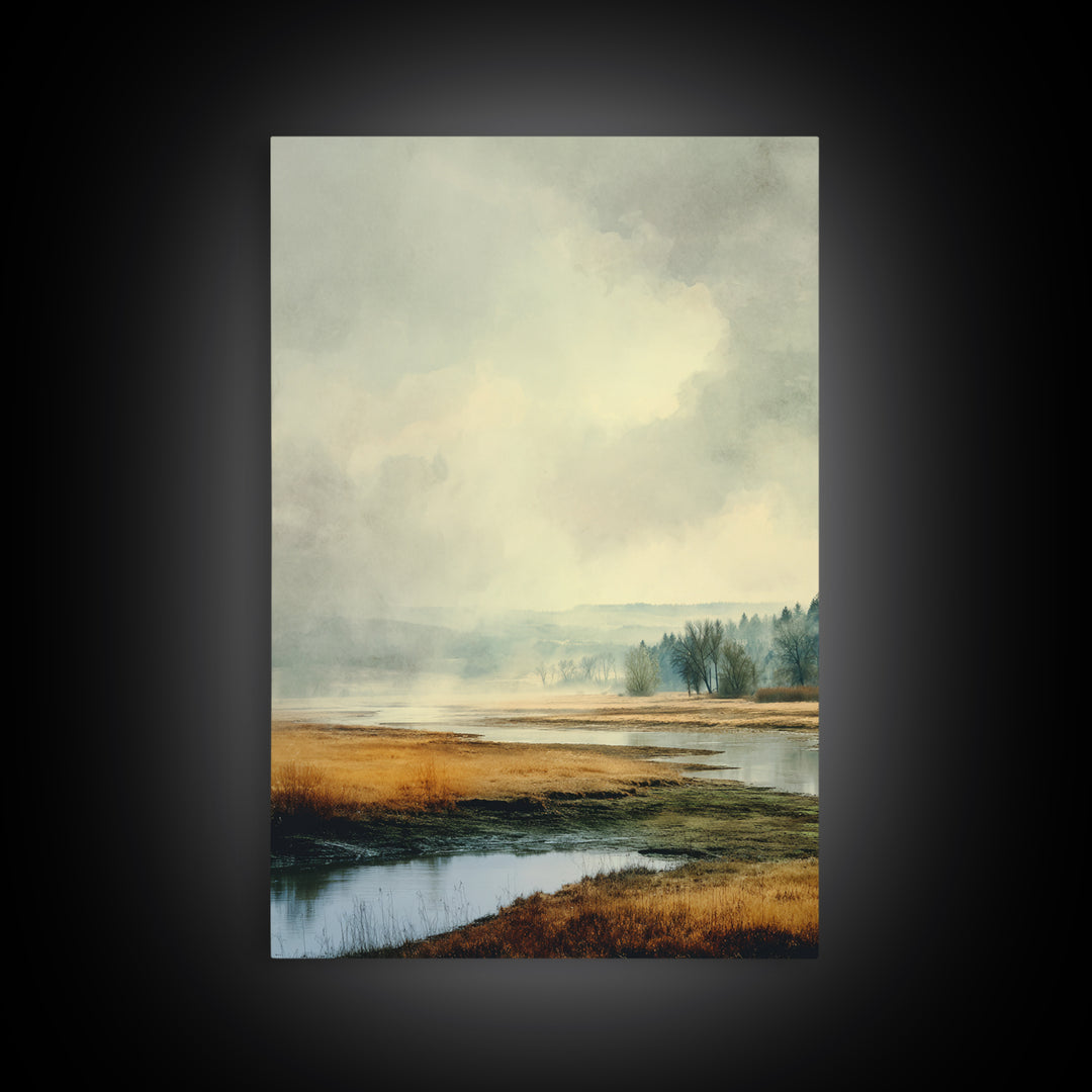 Gallery Style Landscape with Expansive Negative Space Canvas Print, Above Sofa Art, Canvas Print, Living Room Decor, Statement, ASA-2x3-32