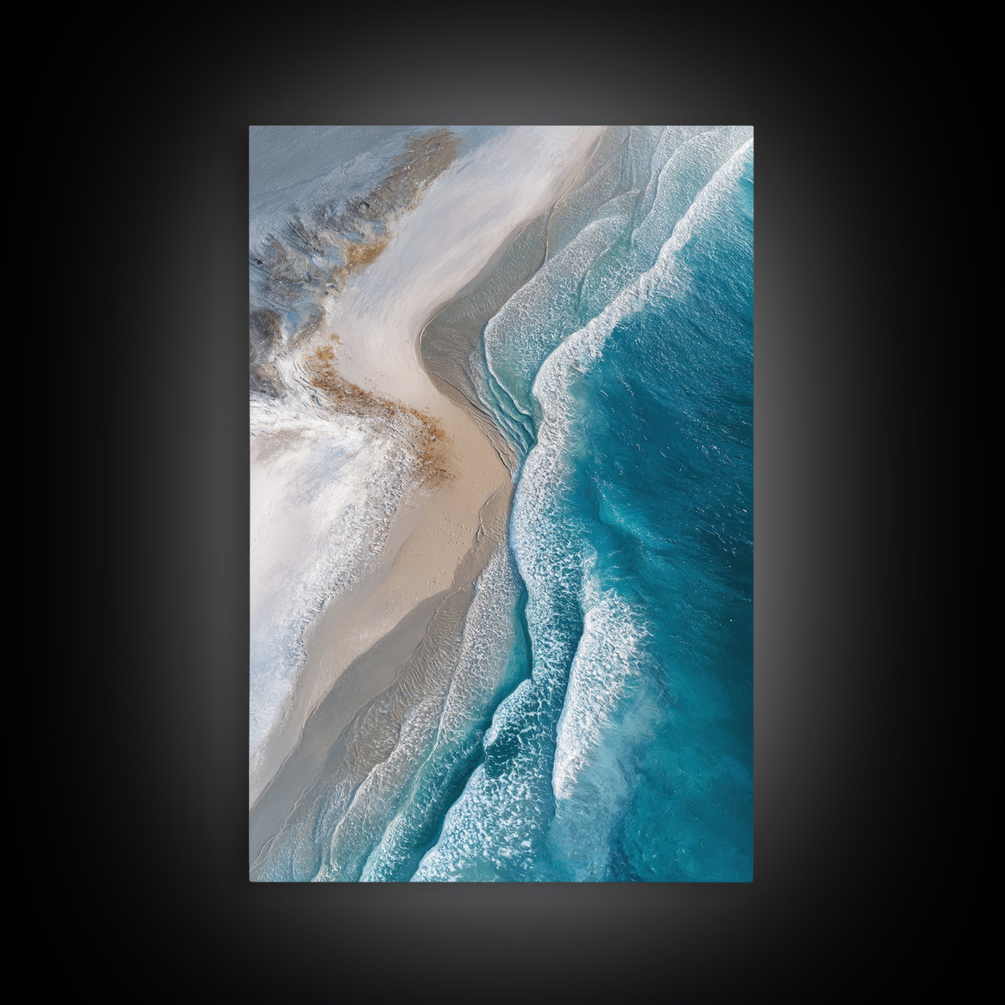 Panoramic Coastal Shoreline from an Aerial View Canvas Print, Above Sofa Art, Gallery Decor, Living Room Decor, Statement, ASA-2x3-35