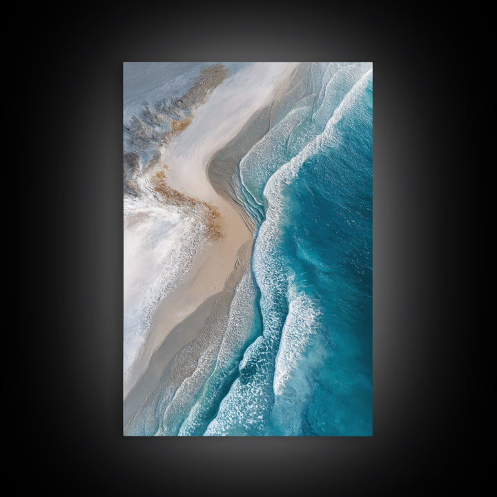 Panoramic Coastal Shoreline from an Aerial View Canvas Print, Above Sofa Art, Gallery Decor, Living Room Decor, Statement, ASA-2x3-35