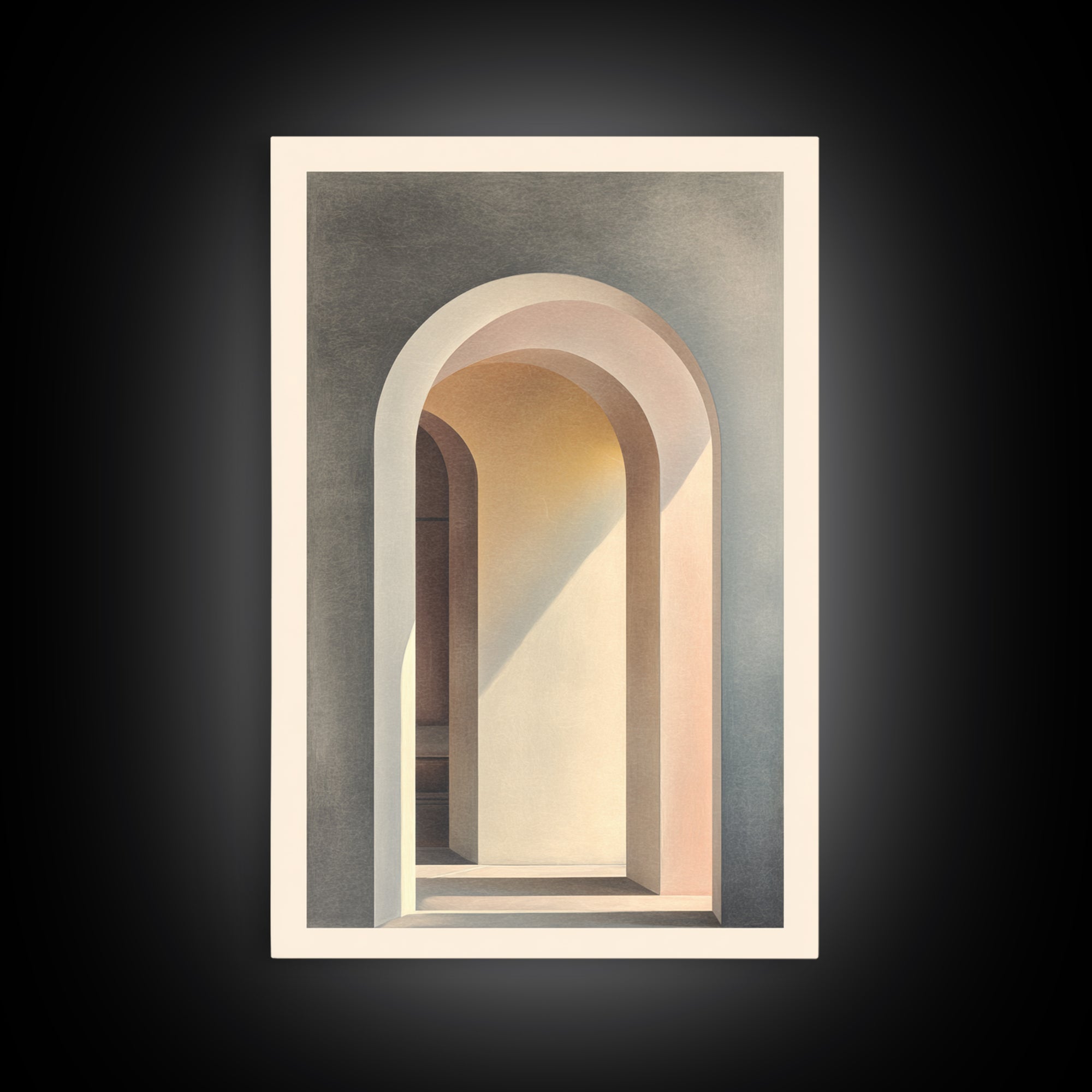 Architectural Arch Study Framed Canvas Print, Above Sofa Art, Textured Painting, Living Room Decor, Abstract Art, Statement, ASA-2x3-41