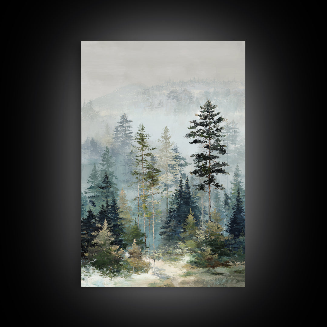 Modern Scandinavian Forest Framed Canvas Print, Above Sofa Art, Modern Decor, Living Room Decor, Fine Art, Statement, ASA-2x3-47