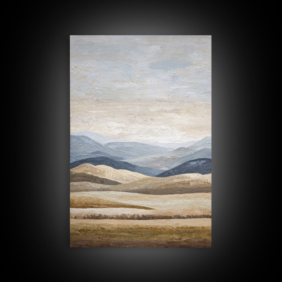 Sunlit Rolling Hills Canvas Print, Above Sofa Art, Minimalist Decor, Living Room Decor, Fine Art, Statement, Frame Tv Art, ASA-2x3-49