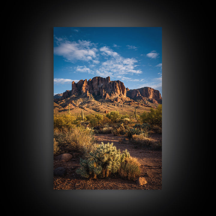 Desert Mesa Panorama Framed Canvas Print, Above Sofa Art, Bauhaus Print, Living Room Decor, Fine Art, Statement, ASA-2x3-52