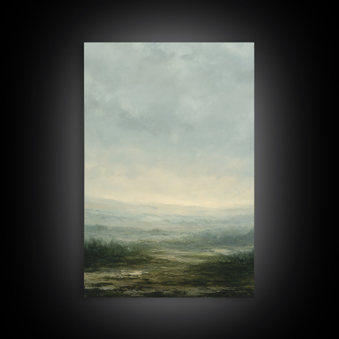 Gallery Style Landscape with Expansive Negative Space Canvas Print, Above Sofa Art, Coastal Wall Art, Living Room Decor, ASA-2x3-56