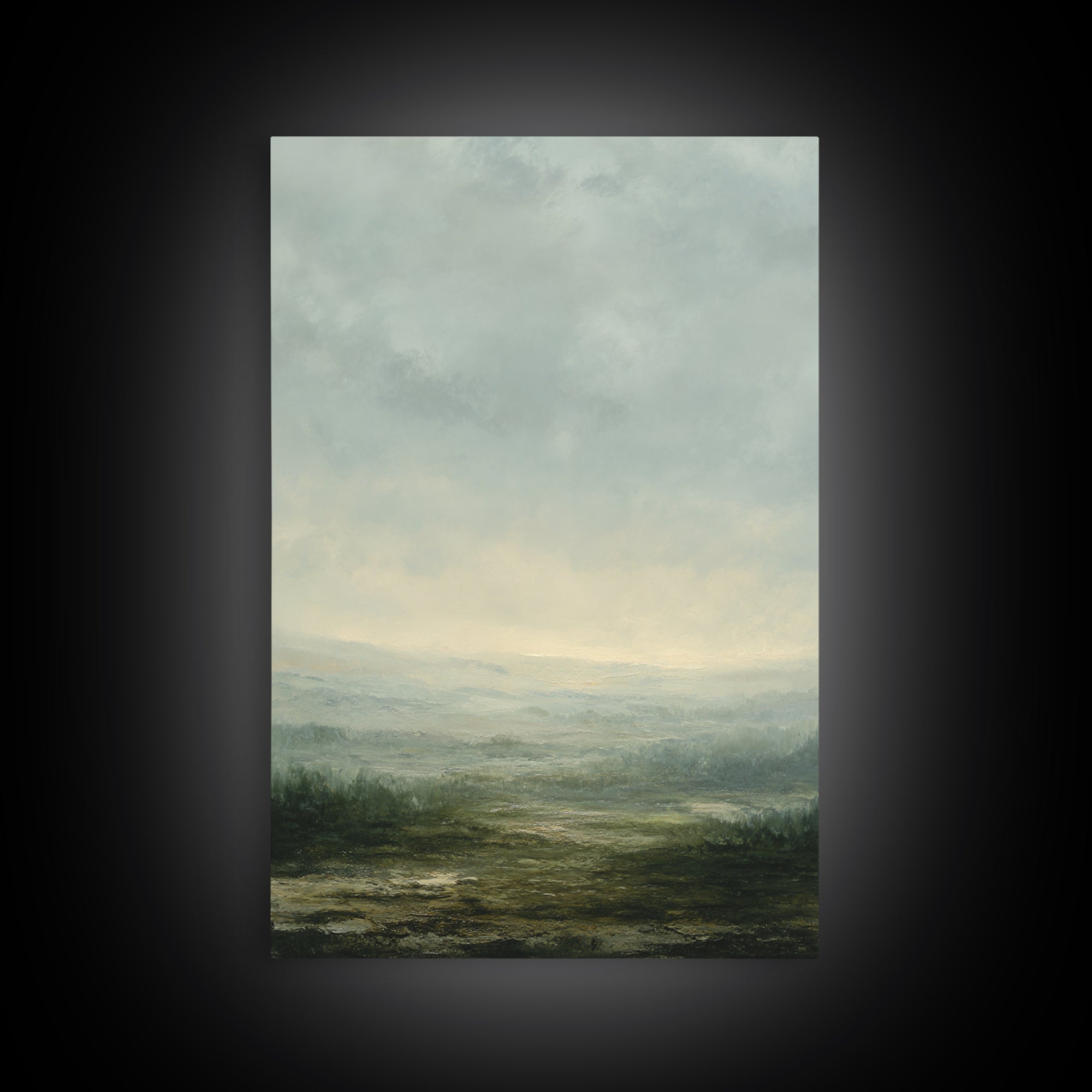 Gallery Style Landscape with Expansive Negative Space Canvas Print, Above Sofa Art, Coastal Wall Art, Living Room Decor, ASA-2x3-56