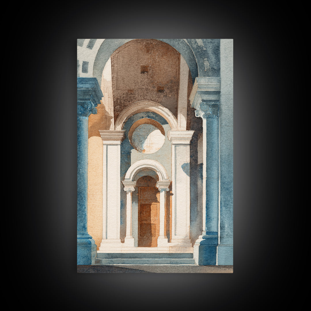 Architectural Arch Study Canvas Print, Above Sofa Art, Printable Wall Art, Living Room Decor, Statement, Wall Art Print, ASA-2x3-65