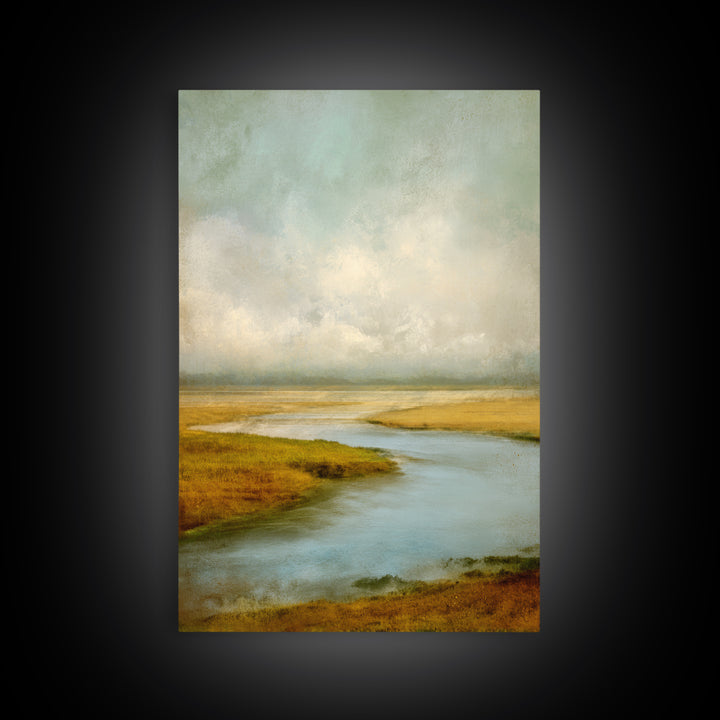Abstract River Bends Canvas Print, Above Sofa Art, Horizontal Wall Art, Living Room Decor, Abstract Art, Statement, ASA-2x3-7